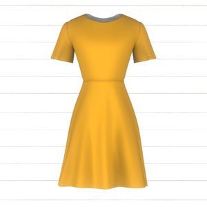 Women's Knit Stretch Dress Plus Size 2XL Gold Mustard No Tags Work Church  D6